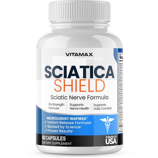 [BRSRAEA6BEIQOGQZ] Sciatic Nerve Health Support Supplement – 10x Formula Alpha Lipoic Acid Folic Acid, Turmeric, Glucosamine, MSM, Vitamin B Complex - Made in USA – 60ct