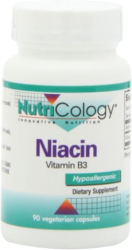 [BRSWIYQTPJ4RMCLM] Nutricology Niacin Supplement - Vitamin B3 for Men & Women, Niacin with Flush, Nicotinic Acid, NAD, 250mg Vegetarian Capsules - 90 Count