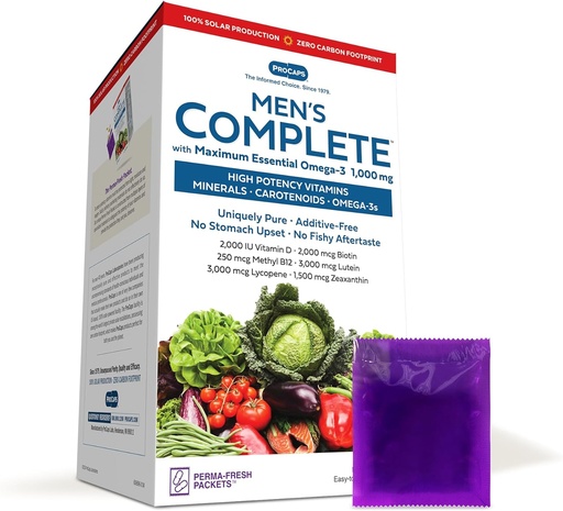 [BRSWGHYFAQGWGCTA] ANDREW LESSMAN Multivitamin-Men's Complete with Maximum Essential Omega-3 1000 mg 120 Packets - 30+ High Potencies of All Nutrients, Essential Vitamins, Minerals, Carotenoids. No Additives