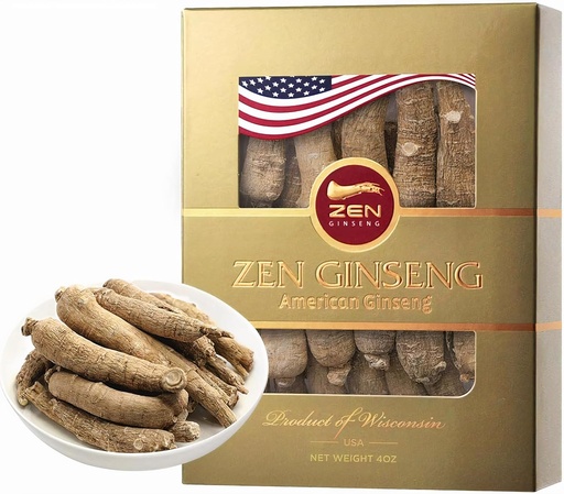 [BRSWGEA2OEGQYDLP] 1 Box of American Wisconsin Ginseng Super Long Jumbo Root (4oz) Performance & Mental Health for Men & Women