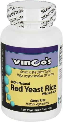[BRSWI2TZCAEAA2TO] Vinco's - 100% Natural Red Yeast Rice - 120 Vegetarian Capsules