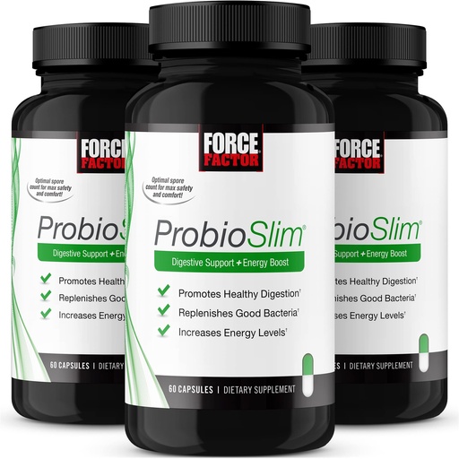[BRSW2Y36AEGQ4YD7] Force Factor ProbioSlim Probiotic Supplement for Women and Men with Probiotics and Green Tea Extract, Reduce Gas, Bloating, Constipation, Support Digestive Health & Gut Health, 180 Capsules (3-Pack)
