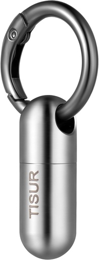 [BRSWYAT2OUOW2D3P] TISUR Micro Keychain Pill Holder, pílula Titanium caso pílula impermeable Container, Portable Tiny Pill Organizador para o peto de viaxe
