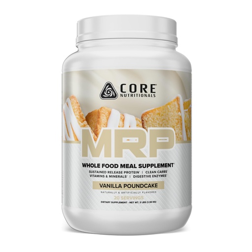 [BRSWYEDRCUPAE2T7] Core Nutritionals MRP Full Spectrum Meal Replacement | Whey Protein Blend + Low Glycemic Carb Blend | 27g Protein | 3 Pound (Vanilla Poundcake)