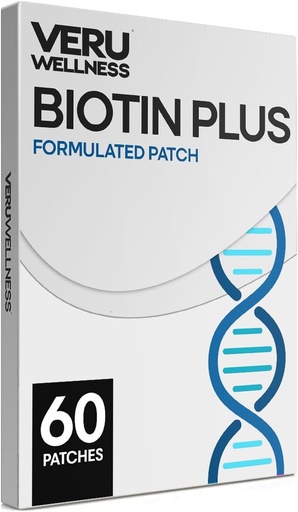 [BRSRO2YPOECQO2TX] Veru Wellness Biotin Plus Daily Patch - B7, Collagen - Self Adhesive Time Release Patch (60 Day)