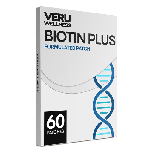 [BRSRO2YPOECQO2TX] Veru Wellness Biotin Plus Daily Patch - B7, Collagen - Self Adhesive Time Release Patch (60 Day)