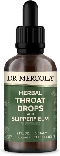 [BRSRMZIYPN7GAALH] Dr Mercola Herbal Throat Drops Slippery Elm Suplement diety, Natural Flavors, 30 Sług, 2 fl oz (60 ml), GMO Free, Gluten Free, Soy Free
