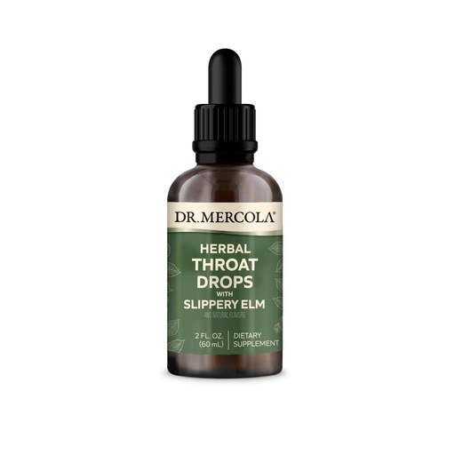 [BRSRMZIYPN7GAALH] Dr. Mercola Herbal Throat Liquid Drops with Slippery Elm - Supports Throat & Digestive Comfort - Botanical Blend - Alcohol-Free - Natural Mandarin Flavor - 2 Fl. Oz. (30 Droppers)