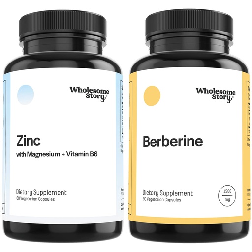 [BRSRMBLYC4MAAHY4] Zinc & Magnesium + Berberine | Zinc Picolinate Magnesium Glycinate Supplements with Vitamin B6 + Berberine 1500mg HCl Supplement | Reproductive Health, Hormone Balance & Immune Support | 30 Day Supply