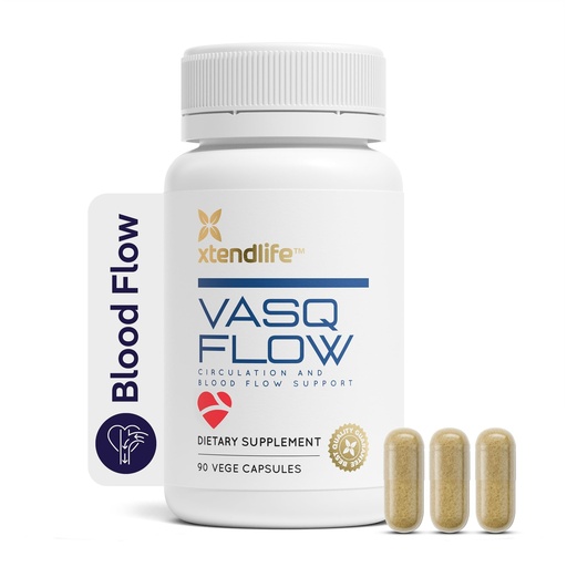 [BRSW2BTRDF4GYCAV] Xtendlife VasQFlow Nitric Oxide Booster - for Circulation, Blood Flow, Heart & Muscle Support-with Red Spinach Extract & Aged Garlic - 1 Month Supply (90 Count)
