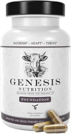 [BRSROBD5OZ7BUFA6] Enhanced Grass Fed Beef Liver with Reishi & Cordyceps Mushroom, Ginseng, Rhodiola - 4500mg Energy Production, Immune Support, Stress Relief, Total Body Wellness