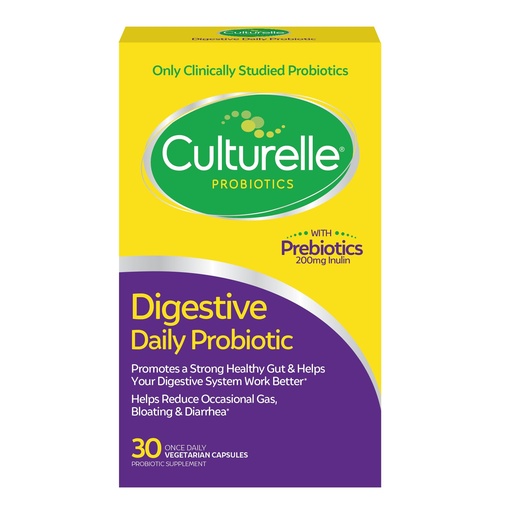 [BRSWIYD4AINB2C3G] Culturelle Daily Probiotic Capsules For Men & Women, Most Clinically Studied Probiotic Strain, Digestive & Gut Health, Supports Occasional Diarrhea, Gas & Bloating, 1 Month Supply, 30 CT