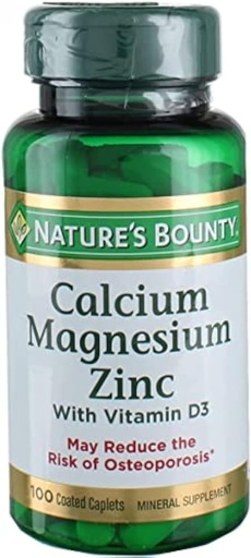 [BRSWKGYIBJ4RMDY3] Nb VIT Cal/Mag/Zinc Formaat 100s Nature's Bounty Calcium-Magnesium-Zinc Caplets 100 Tel.