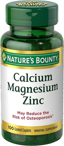 [BRSWKGYIBJ4RMDY3] Nb VIT Cal/Mag/Zinc Size 100s Nature's Bounty Calcium-Magnesium-Zinc Caplets 100 Count