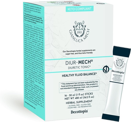 [BRSROHA3CABWK3LU] Gianluca Mech - Keto Compliant Diuretic Tonic with Drainage Function of Body Liquids with Horsetail, Diuretic in Sticks, 16x30ml