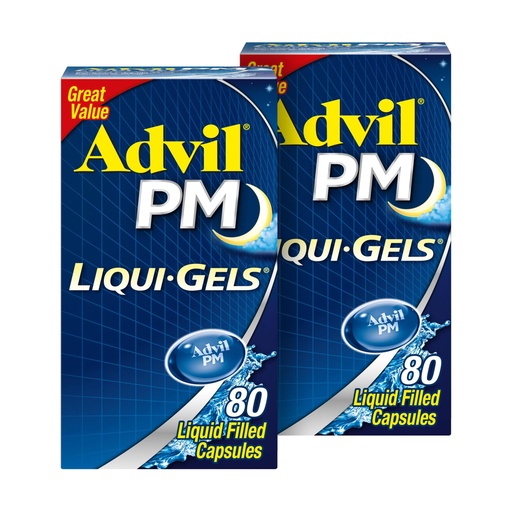 [BRSWGFATO56AKYDU] Advil PM Liqui-Gels Pain Reliever and Nighttime Sleep Aid, Pain Medicine with Ibuprofen for Pain Relief and Diphenhydramine HCL for a Sleep Aid - 2x80 Liquid Filled Capsules