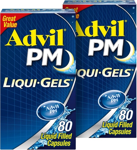 [BRSWGFATO56AKYDU] El primer ministre Liqui-Gels Dolorencs Resliever i Nighttime Shoid, medicina de dolor amb Ibuprofeen per a l'ajuda d'el dolor i la Difhidra HCLLA per a l'Aid - 2x80 Filly Capsle
