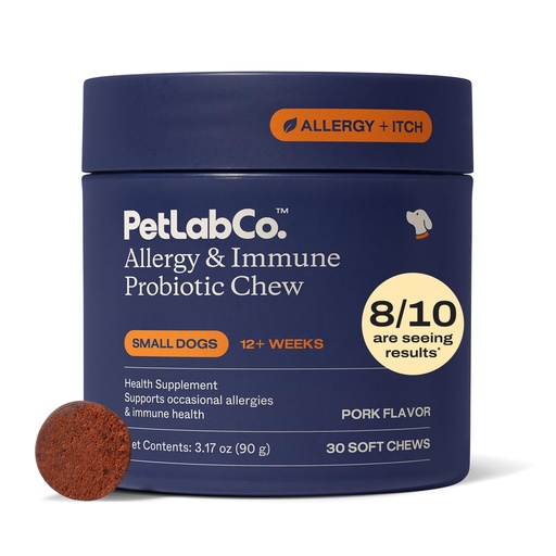 [BRSRMHQTCAIBSA3O] PetLab Co. Allergy & Immune Probiotic Chews, 30 Soft Chews, Small Dogs | Size-specific omega-3s, colostrum and prebiotics to support yeast balance, skin health and immune function