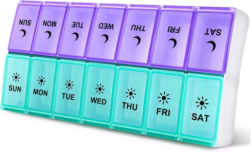 [BRSWYAA2OYIBQGY7] DANYING Big Pill Organizátor 2 krát denně, Týdenní Pill Box 2 per day, AM PM Pill Case, Pill Container 7 Day, Vitamin Case Dvakrát denně