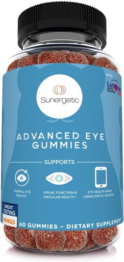 [BRSWYED6OIBRSDT4] Premium Eye Support Gummies-Lutein Gummies med Zeaxanthin støtter total øyehelse, visjon og Macular Helse-Klinisk studerte Lutein & Zeaxanthin Gummies med Lutemax 2020-60 Øye Gummies