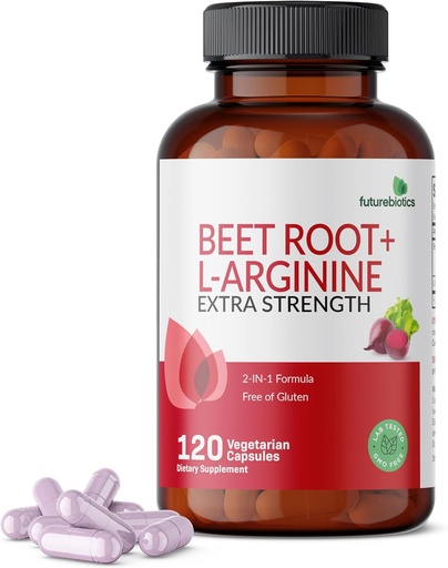 [BRSRMCQTOABRU2TU] 未来生物素 Beet root + L- Arginine, 非 GMO, 120 蔬菜卡普尔