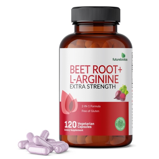 [BRSRMCQTOABRU2TU] Futurebiotics Beet Root + L-Arginine, Non-GMO, 120 Vegetarian Capsules