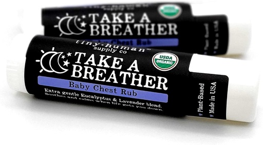 [BRSRMAYZCUIWGHYY] Organic Take A Breather Baby Chest Rub Stick 2pk, 100% natürlich, beruhigend Lavender & Eucalyptus, Petroleum frei, Cruelty Free