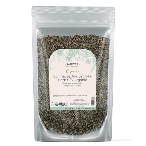 [BRSWIZQNBYHRU3LC] Starwest Botanicals Dried Echinacea Angustifolia Organic - Loose Leaf Herb för te, tinkturer och naturliga växtbaserade blandningar, Cut & Sifted, Certified Kosher, Non-GMO - 4 oz Pouch