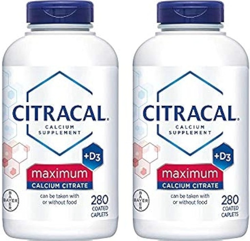 [BRSWIHDYAFYRCCD2] Citrakalni - kalcijev citrat z vitaminom D3 - 2 steklenici, 280 Caplets vsak