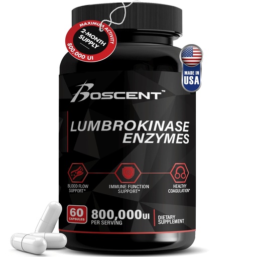 [BRSROYY7O5YRUCTO] Lumbrokinase Supplement 40mg (60 Servings) 60 Capsules - Max Activity-800,000 UI - Pure Lumbrokinase Enzymes Digestive enzymes, Better Than serrapeptase Nattokinase Supplement, Lab Tested, Non GMO