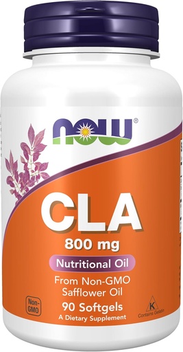 [BRSWIY32BQMB4FDY] NOW Supplements, CLA (Conjugated Linoleic Acid) 800 mg, Nutritional Oil, 90 Softgels