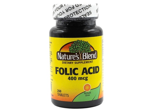 [BRSWIZQCDF7QOF3C] Nature's Blend Folic Acid 400 mcg 400 mcg 250 Tabs