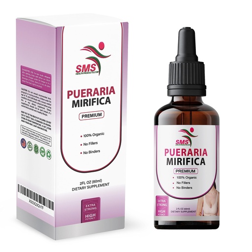 [BRSRMBIPOABRUEIU] Pueraria Mirifica Drops | Premium Grade | Herbal Liquid Extract | Non-GMO, Organic, Vegan, Alcohol Free Tincture | 2 Fl Oz (60ml)