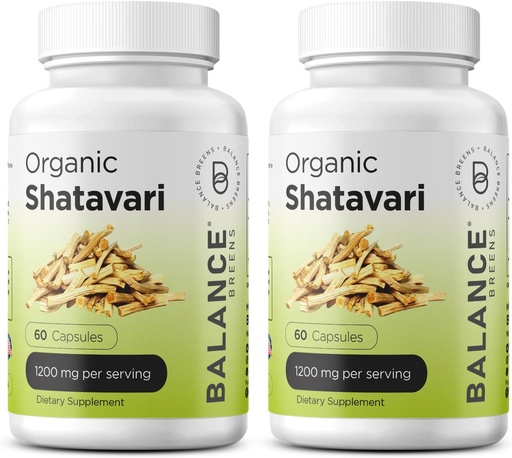 [BRSRAYL2BYMWEC3O] Shatavari ecológico 1200mg, 60 cápsulas - Lactation Support Vitaminas, Saldo hormonal para las mujeres, Espárragos Racemosus Root