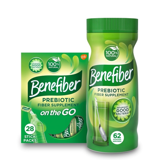 [BRSWYZAPPIHQIDT7] Benefiber Daily Prebiotic Dietary Fiber Supplement Powder Stick Packs, 28 Sticks, 3.92 Ounces Each and Benefiber Daily Prebiotic Dietary Fiber Supplement Powder, 62 Servings / 8.7 Ounces