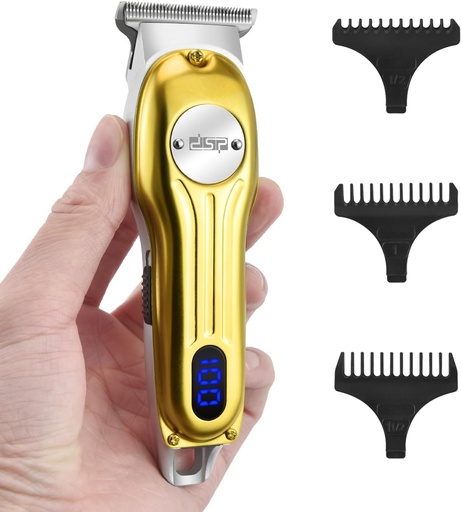 [BRSRAFQ5OUCRYAAU] DSP Beard Trimmer for Men, Cordless Hair Clipper Shavers, Facial Hair Trimmer for Beard & Mustache Trimming, Professional Haircut Kit for Men Rechargeable LED Display (Gold)