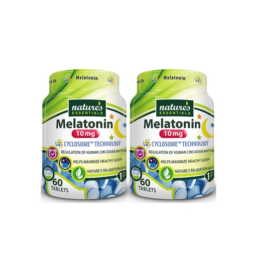 [BRSWECQ3BFYBOA3D] NATURE'S ESSENTIALS Melatonin 10mg | Immediate & Extended Release | Advanced Cyclosome Liposomal Delivery | Non-GMO, Gluten Free, Vegetarian | 60 Tablets (2 Pack)
