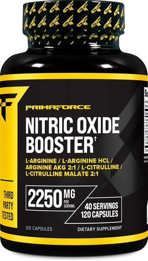 [BRSROEA6PMDWMYDD] Primaforce Nitric Oxide Booster (2,250mg, 120 Kapsle) - 40 Servings of Our Nitric Oxide Boosting Blend for Pre- Workout and Post- Workout