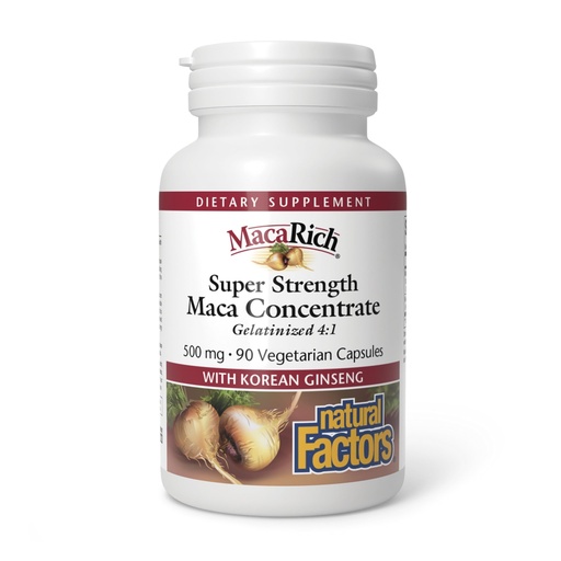 [BRSWIEIYOQJR2GDA] MacaRich by Natural Factors, Super Strength Power Maca, Superfruit Antioxidant Supplement with Ginseng, 90 capsules (90 servings)