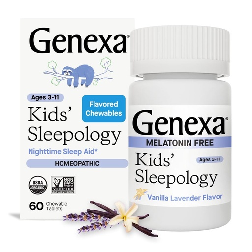 [BRSWGEDQBAAWACTJ] Genexa Sleepology for Children – 60 Tablets | Certified Organic & Non-GMO, Melatonin-Free, Physician Formulated, Homeopathic | Sleep Aid for Children