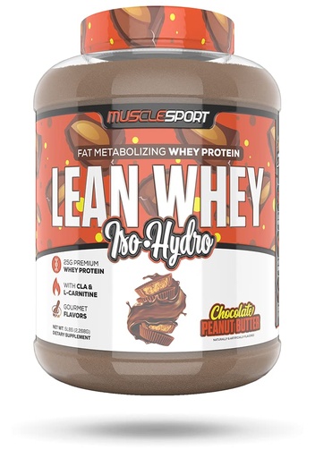 [BRSWK2QFPIPA4E3Y] Musclesport Lean Whey Revolution™ Protein Powder - Whey Protein Isolate - Low Calorie, Low Carb, Low Fat, Incredible Flavors - 25g Protein per Scoop - 5lb Chocolate Peanut Butter