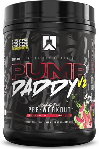 [BRSROGD4DMCBE2D2] RYSE Pump Daddy V2 Pre Workout Powder - Noel Deyzel Podpis - Candy Watermeloun - Non-Stim Dodatek s Citruline, Creatine a Beta Alanin pro čerpadla, Vytrvalost a sílu - 40 Služeb