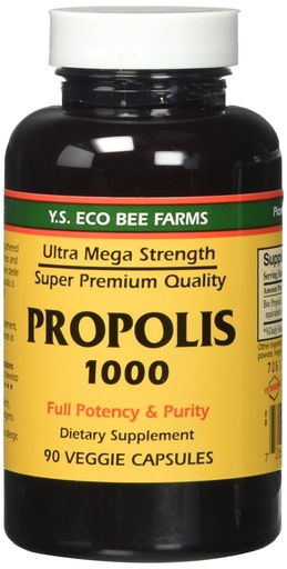 [BRSWIYQTPJ7R4CYZ] Propolis-Raw Unprocessed 1000mg Y.S. Organic Bee Farms 90 Caps