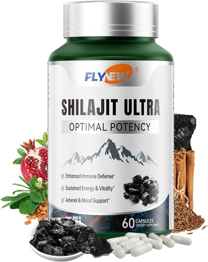 [BRSRAFD6PIPRYCD2] Shilajit para homens Mulheres, Shilajit com naturalmente ácido fulvico & L-Arginina, Himalayan Shilajits para poder extra, resistência e suporte imunológico, não-GMO, Made in USA, 60 Cápsulas, 1.300mg por serviço