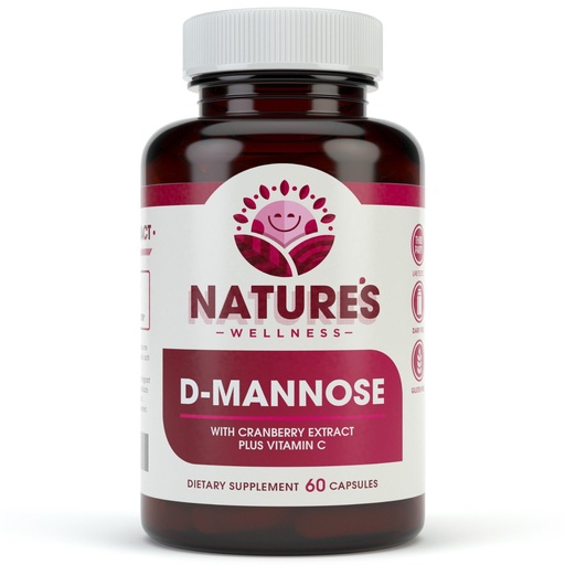 [BRSWGEALOYDRE3DB] D MANNOSE with Cranberry Extract & Vitamin C - Urinary Tract UT Cleanse & Bladder Health - Protects Against Urinary Tract Infections UTI - Natural Healthy Flush & Detox Impurities | 60 Veg Capsule