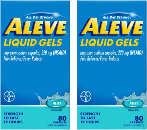 [BRSROGAFAAIR4G3U] Aleve Liquid Gels 80ct. 24cs - 2 Pack