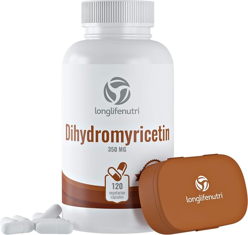 [BRSW2BIYAEAR4G3D] LongLifeNutri Dihydromyricetin DHM 350mg - 120 Capsules végétariennes - Supplément à base de plantes avec extrait de Hovenia Dulcis - Fabriqué aux États-Unis