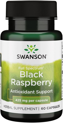 [BRSWIY36BRYREFY7] Swanson Black Raspberry - Augu Papildinājums veicināt vispārēju labsajūtu Atbalsts - Dabas avots Flavonoids & vitamīns C - (60 Kapsulas, 425mg Katrs)