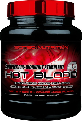 [BRSWKEATCZ5RC2LA] Scitec Nutrition Hot Blood 3.0-1.81 Pound, succo d'arancia (Pre-Workout Supplement)