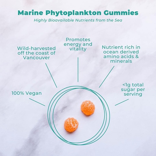[BRSWYFAZCQFW23TU] Vegan Life Nutrition Marine Phytoplankton Supplement, Orange Gummies (Pack of 60)
